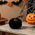 thumbnail image 6 of Halloween Decorations Savings, Tarmeek Faux Velvet Pumpkin Decorative Ornament for Halloween Thanksgiving Fall Centerpiece Lifelike Velvet Fabric Pumpkin for Home Kitchen Cabinet Wipe-Clean Reusable, 6 of 8