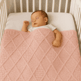 thumbnail image 3 of Manhattan Kids Blush Pink Chenille Baby Blanket | Diamond Knit Pattern | Soft Newborn Baby Blanket for Boys and Girls | Lightweight Cozy Breathable Baby Shower Gift | Nursery and Stroller Blanket, 3 of 5