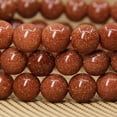 thumbnail image 4 of Synthetic Goldstone Gemstone 8mm Round Beads Stretch Bracelet 7" Unisex, 4 of 5