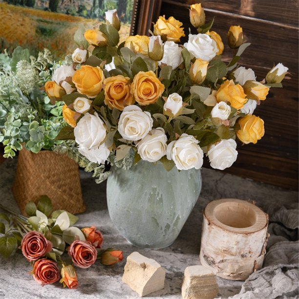 Fiudx Ofertas De La Semana Simulación Rosa Flor Artificial Decoración Del Hogar Boda Rosa Flor Artificial Decoración Del Hogar Boda