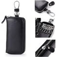 thumbnail image 5 of Genuine Leather Key Holder Bag with 2 Card Slot & 6 Hooks & 1 Access Card,Key Case Car Key Holder Wallet for Men Women, 5 of 6