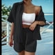 thumbnail image 5 of Conjuntos de Dos Piezas de Pantalones Cortos de Verano para Mujer, Top, Pantalones Cortos, Ropa de Descanso, Playa, Vacaciones, Chándales, Negro, XL, 5 of 7