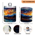 thumbnail image 3 of 2 Pack Qtip Holder Dispenser Sun and River Oil Painting Clear Plastic Storage Apothecary Jars for Cotton Swabs Balls Pads Floss, 3 of 7