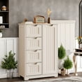 thumbnail image 5 of Kitchen Pantry Cabinet, 34" Small Food Pantry Storage Cabinet with Cutout Handles, White, 5 of 8