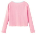 thumbnail image 3 of Cheap Long Sleeve Kids Shirts Girls Solid Color Tops Shawls for Girls Casual Round Neck Knitted Top Shirts for Kids, 3 of 3