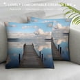 thumbnail image 3 of Chilfamy Clouds Lake Dock Pillow Covers for Couch Sofa Indoor Outdoor Aesthetic Decorative 1PC 24x24in, 3 of 5