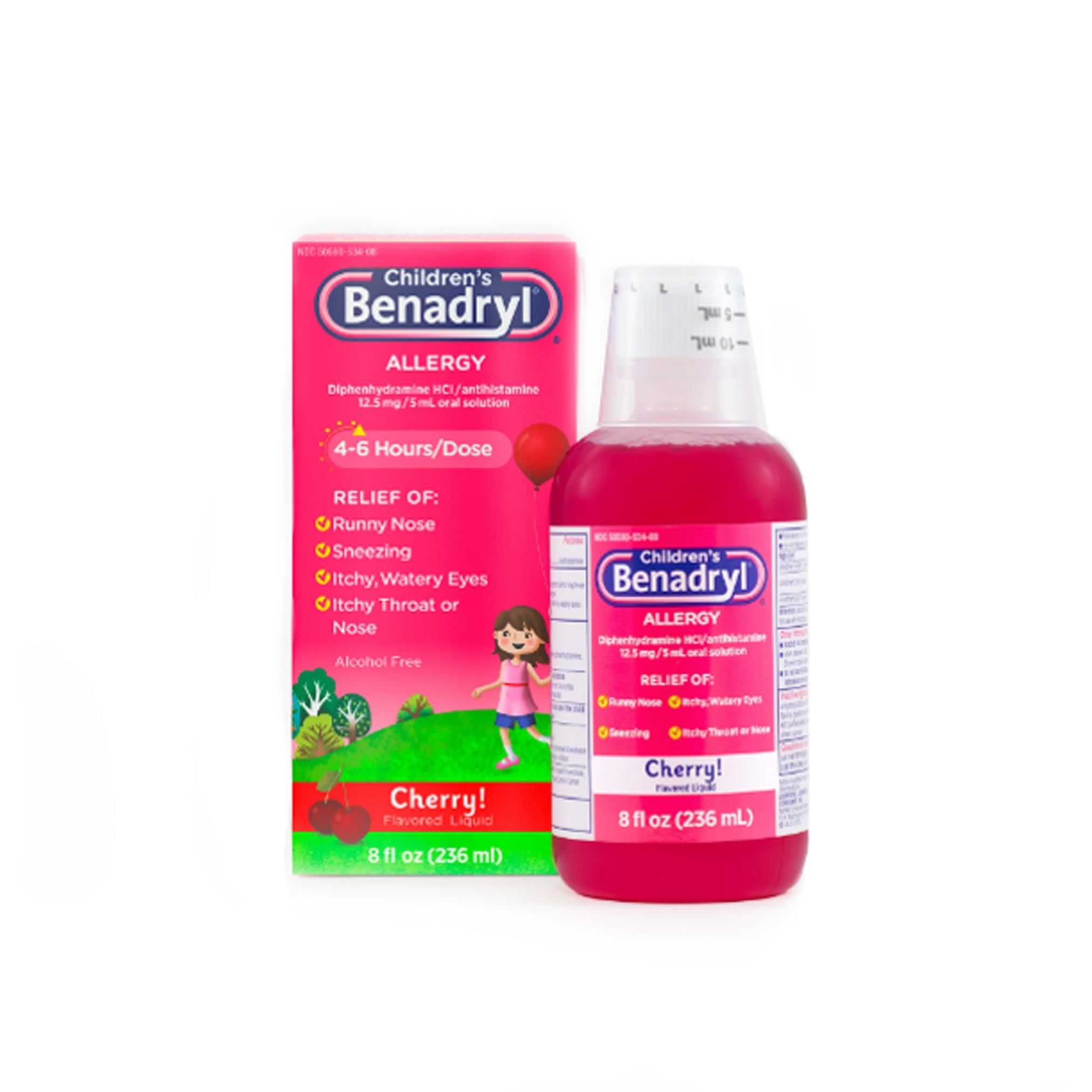 Children's Benadryl Antihistamine Allergy Liquid Cherry 8 fl. oz.