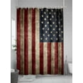 thumbnail image 5 of Fsddascl American Flag Shower Curtain Set - Extra Long 72" x 96" Washable Bathtub Curtain with 12 Hooks, Retro Shabby US Star Striped Flags Waterproof Fabric Stall Shower Curtains for Bathroom, 5 of 6