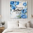 thumbnail image 2 of Wall Art Prints, Happy Father's Day Framed Canvas Prints for Bedroom Living Room Bathroom Office, Blue Spring Garden Floral Gallery Wrap Wall Art Poster for Gifts Home Decor 24"x24", 2 of 9