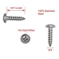 thumbnail image 2 of Bolt Dropper | 8 X 58" Stainless Pan Head Phillips Wood Screw 100Pc 18-8, 2 of 5