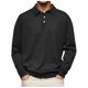 thumbnail image 1 of Blusa y camisa de manga larga con cuello vuelto para hombre, informal, de color liso, con botones, de terciopelo alemán, blusa de manga larga con cuello vuelto, camisa para hombre, tops de poliéster p, 1 of 5