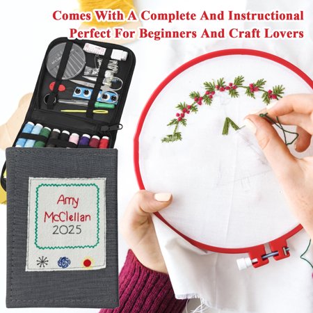 Stitch Book Embroidery Diy Sewing Books with Instructional Tutorial All In One Sampler Book and Sewing Kit for Diy and Sewing Lovers