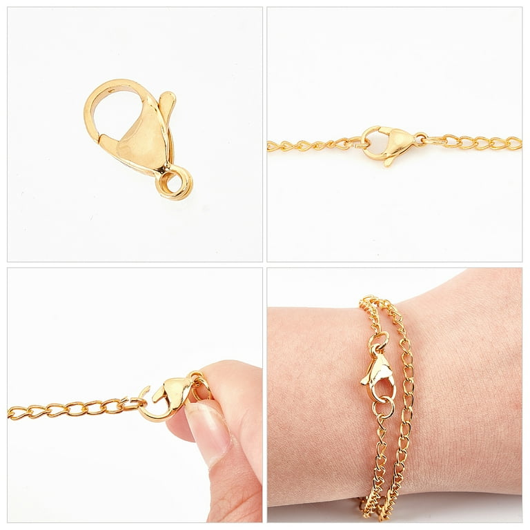 Beebeecraft 40Pcs Brass Lobster Claw Clasps - 925 Sterling Silver Plated Jewelry Making Supplies