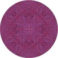 thumbnail image 1 of Ahgly Company Indoor Round Patterned Orchid Purple Area Rugs, 6' Round, 1 of 6
