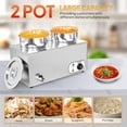 thumbnail image 5 of ROVSUN Commercial Soup Warmer 15QT, Electric Food Warmer Steam Table Countertop Bain Marie with Dual 7.4QT Pots, 86~185°F Adjustable Temperature, Lid and Tap for Buffet Restaurant 1200W, 5 of 8