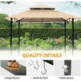 thumbnail image 3 of REKHH 8'x 5' Grill Gazebo Canopy, Outdoor BBQ Gazebo with Led Light, Barbeque Gazebo Shelter for Patio(Khaki), 3 of 6