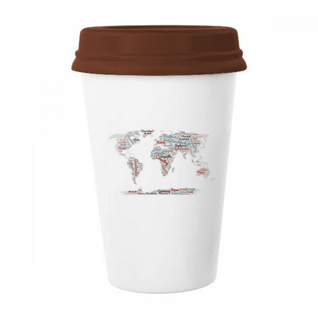 

Global Map Country Geography Wordcloud Mug Coffee Drinking Glass Pottery Cerac Cup Lid