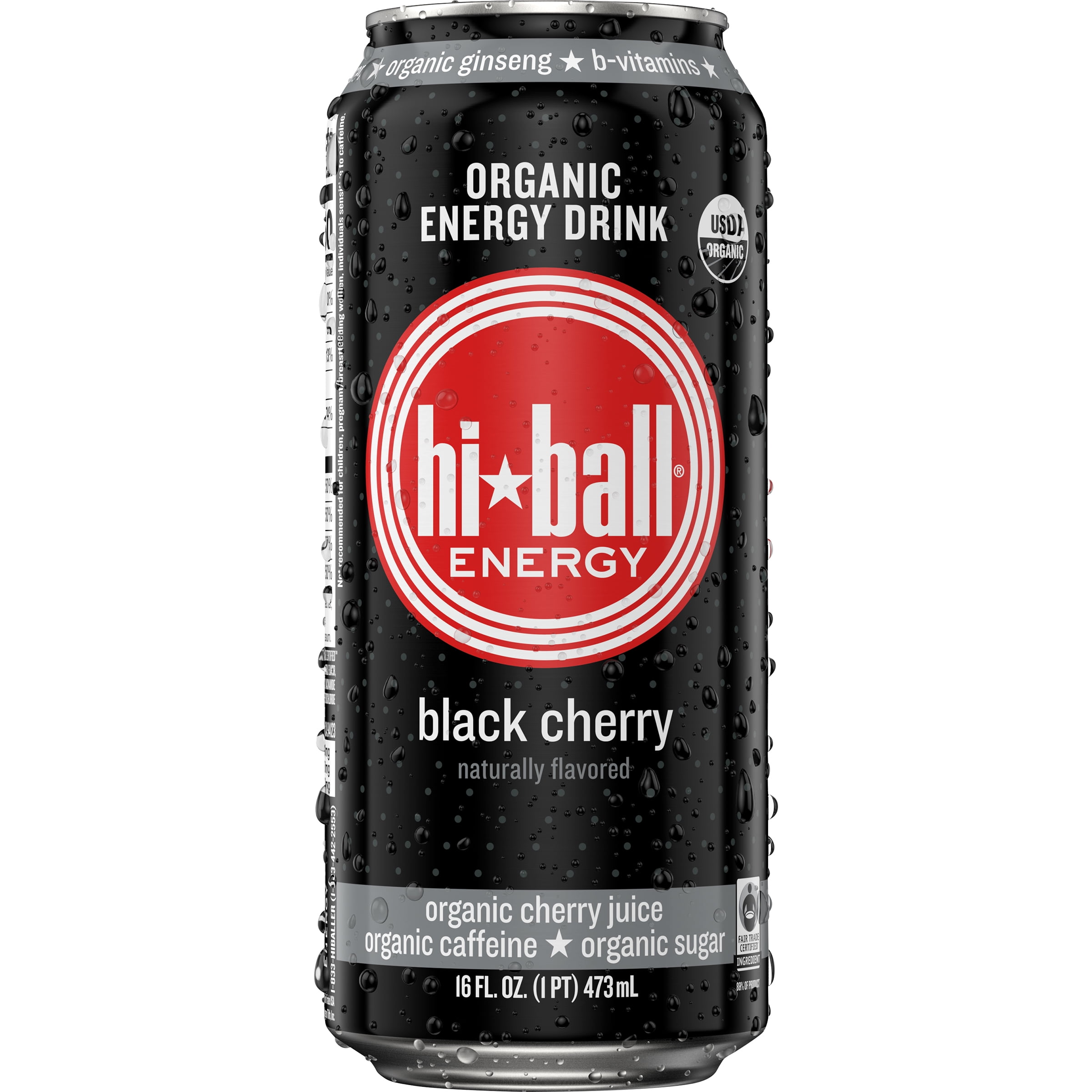 Hiball Energy Certified Organic Energy Drink Black Cherry 16 Fl Oz Can Walmart Com Walmart Com
