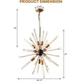 thumbnail image 6 of Astra Sputnik Satellite Pendant Light 12-Light Black Gold Sputnik Chandelier Mid Century Starburst Chandelier for Christmas Gift Living Room Bedroom Hallway Dining Room, 6 of 6