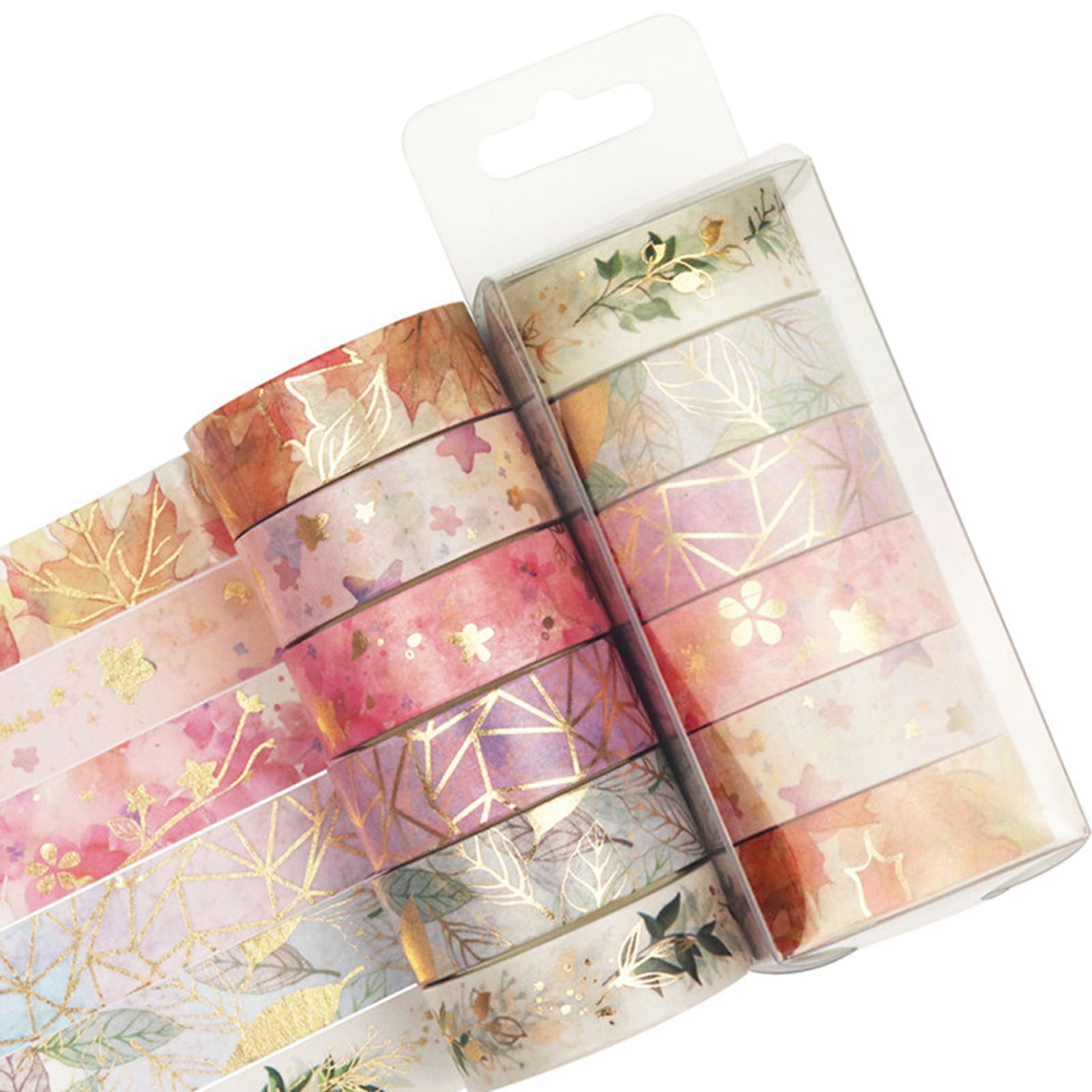 1PC 15MM*7M Foil Flowers Washi tape set gold foil laser masking tape for  Scrapbooking