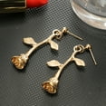 thumbnail image 3 of SPRING PARK Vintage Women Rose Flower Earrings Rhinestone Long Drop Earrings, 3 of 8