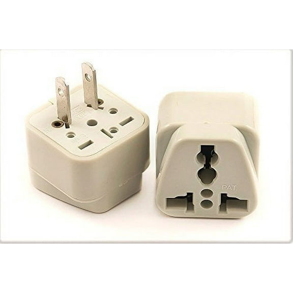 VCT VP-105 Universal Plug Adapter for USA Converts Plugs From Most Foreign Countries to 2 Pin American / Japan Plug