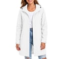 thumbnail image 6 of Smsaxvxz Womens Rain Jackets Fall Fashion Solid Zip Up Waterproof Windbreaker Coat Casual Mid Tops with Pockets White L, 6 of 6