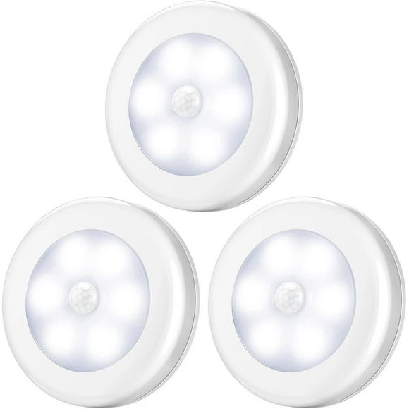 Motion Sensor Light 3 Pack - LED Closet Lights, Battery Powered Night Light Stick for Stair, Step, Hallway, Garage, Entrance (Cool White)