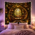 thumbnail image 2 of Magical Library Nook With Integrated Into Gnarled Intertwining, Mystical Fantasy for Space Lovers, Galaxy Room Decor, Mother's Day Gift, Tapestry Wall Hanging for Bedroom and Dorm, 2 of 7