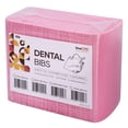 thumbnail image 1 of Baberos dentales desechables ONEMED 125 unidades 13 x 18 cm rosa 3 capas, 1 of 7
