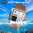thumbnail image 3 of SKMEI Men's Waterproof Digital Watch, Square Large Face Analog Quartz Wrist Watch Sports Watch, with Multi-Time Zone Waterproof Stopwatch, 3 of 9