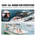 thumbnail image 6 of KFFKFF 3 Bow Bimini Boat Top, Removable Mesh Sides, Durable 600D Polyester Shade, 1" Aluminum Frame, Comes with Storage Case, Support Poles & Straps, Dimensions: 6'L x 46"H x 67"-72"W, Light Grey, 6 of 9