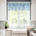 thumbnail image 3 of Christmas Kitchen Curtains and Valances Set, Rod Pocket Curtains Tier Farmhouse Window Curtains 24 Inch Length, Blue Pine Tree Silver Leaves Ball Snowflake 3 Piece Kitchen Curtains Set, 3 of 6