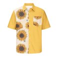 thumbnail image 4 of Qiopertar Liquidation à Moins de 5$ Chemise Cardigan à Manches Courtes Col Rabattu Mode Décontractée pour Hommes en Solde, 4 of 5