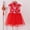 Wine, variant on Zhuashum Girls Dresses 5-6 Years Soft Dress Round Neck Solid Color Sundress Short Sleeve Spring Basic Daily Wears Red