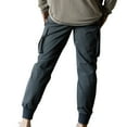 thumbnail image 4 of KIHOUT Men's Solid Color Cargo Joggers Nylon Elastic Waist Drawstring Pants with Pockets for Fitness, Workout and Outdoor Activities, 4 of 4