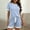 Blue, variant on Naittoop Women Ribbed Knit Pajama Sets, 2 Piece Short Sleeve Top and Shorts Soft Pjs Sleepwear with Pockets Lounge Sets