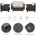 thumbnail image 3 of Vineego 4-Piece Wicker Outdoor Patio Conversation Set with Cushions, Black/Beige, 3 of 8