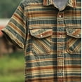 thumbnail image 5 of S-5X Mens Big & Tall Shirts with Pockets Plus Size Short Sleeve Button-Down Collared T-Shirts Vintage Stripe Printed Going-Out Tees Tops, 5 of 5
