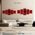 thumbnail image 4 of Elephant Stock Damp Red Rose Wall Art - Horizontal Multi Panel Canvas - Living Room Wall Decor - Floral And Botanical Multi Panel - Red And Black Decor - 74" x 34", 4 of 8