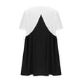 thumbnail image 4 of Robe à Col en V pour Femmes, Robe à Blocs de Couleur Longueur Genou, Robe Décontractée Sans Manches pour Femmes, Robe d'Été Résistante aux Plis, 4 of 5
