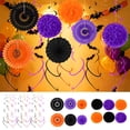 thumbnail image 7 of MYUNNIL Halloween Tissue Pom Poms, 6 Pcs Black Orange Purple Hanging Paper Flowers Ball Decorations, 10 Inch Lightweight Halloween Ceiling Ornaments for Wall Window Holiday Party Decor, 7 of 7