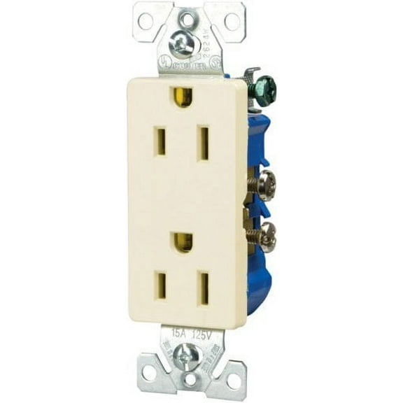Cooper 1107LA Light Almond Decorator Duplex Receptacle 15A 125V