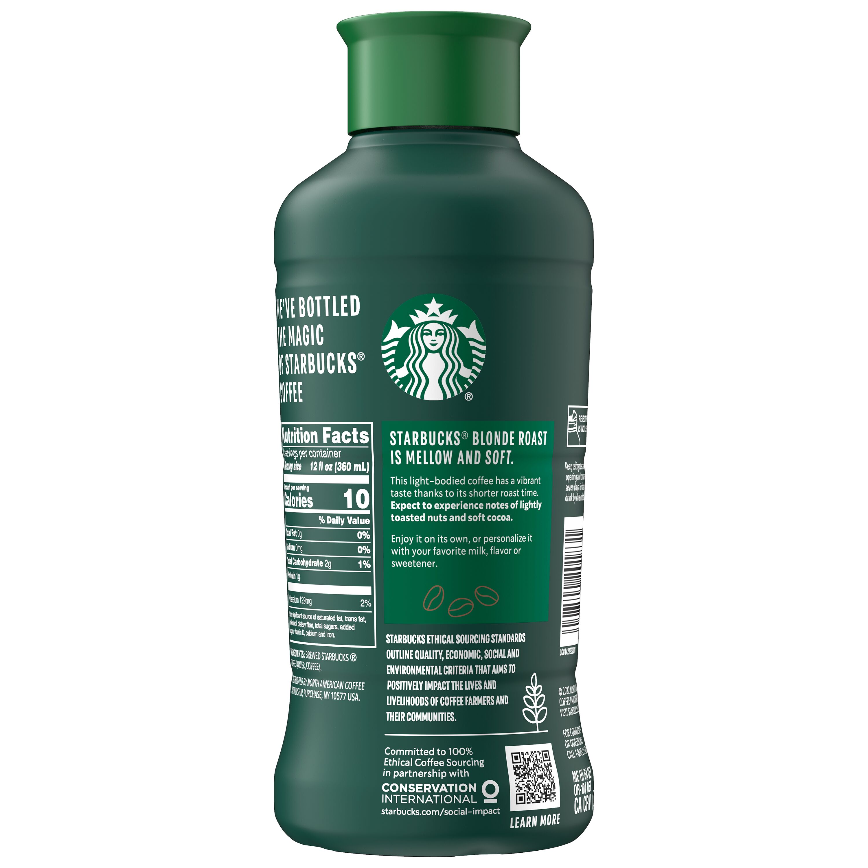 Starbucks Iced Coffee Premium Coffee Beverage Unsweetened Blonde Roast 48 fl oz Bottle - image 3 of 6
