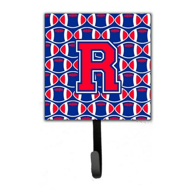 Carolines Treasures CJ1076-RSH4 Letter R Football Harvard Crimson & Yale Blue Leash or Key Holder