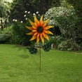 thumbnail image 4 of figatia Wind Garden Pinwheel Outdoor Wind Metal Wind Sculpture for Swimming Garage Path Backyard Yellow, 4 of 6