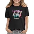 thumbnail image 6 of Juslio Boys Letter Pattern Shirts Crew Neck Casual Short, Sleeved Tops Comfortable Breathable T Shirts Sizes 2-18, 6 of 9