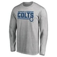 thumbnail image 2 of Men's Ash Indianapolis Colts Iconic Collection On Side Stripe Long Sleeve T-Shirt, 2 of 3