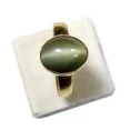 thumbnail image 2 of Natural 925 Sterling Silver Gold Plated Cat's Eye Astrological Ring Birthstone Ring For Men & Women, 2 of 3