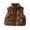 Coffee, variant on Baby Boys Stand Collar Quilted Puffer Vest With Bear Charm And Zip Front